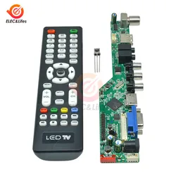 Universal LCD Controller Board TV Motherboard VGA HDMI AV TV USB HDMI Interface Driver Board Module with English Remote Control