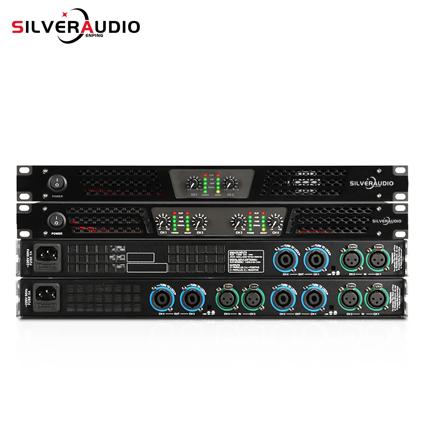 GAP-D2400 amplifier digital, pengeras suara KTV profesional 4 saluran 600W * 4 panggung kinerja tinggi