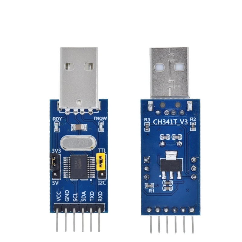 TZT 1/2/5 Stück CH341T 2-in-1 Modul 3,3V 5V USB zu I2C IIC UART USB zu TTL Einzelchip-Serieller Port-Downloader – Detail 5