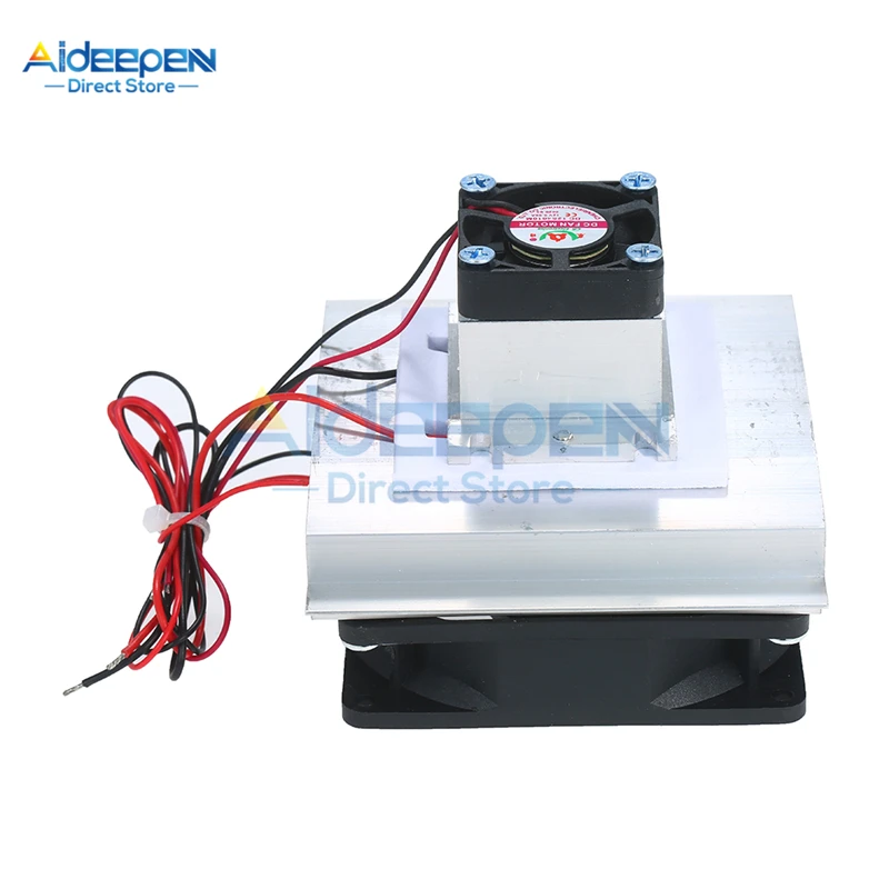 DC 12V 60W Thermoelectric Peltier Refrigeration Cooler Semiconductor Air Conditioner Cooling System With Cooling Fan DIY