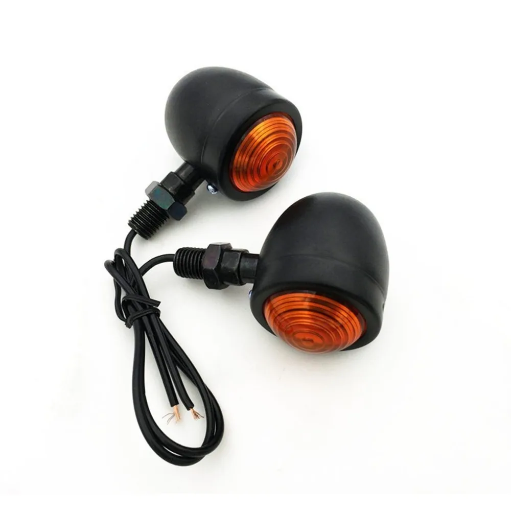 1 Pair Universal Motorcycle AMBER & Black Mini Bullet LED Turn Signals Brake Running Lights Turn Signals Indicators Hot