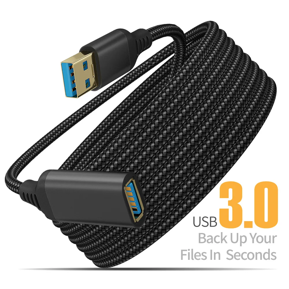 UTHAI ナイロン編組 USB 3.0 オス-メス高速伝送データケーブルコンピュータカメラプリンタ延長ケーブル