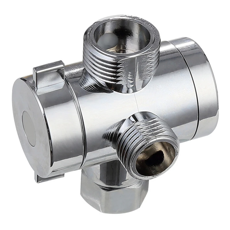 

ABS Chrome 3 Way Diverter Hose Fitting T Shape Adapter Connector for Angle Valve Hose Bath Shower Arm Toilet