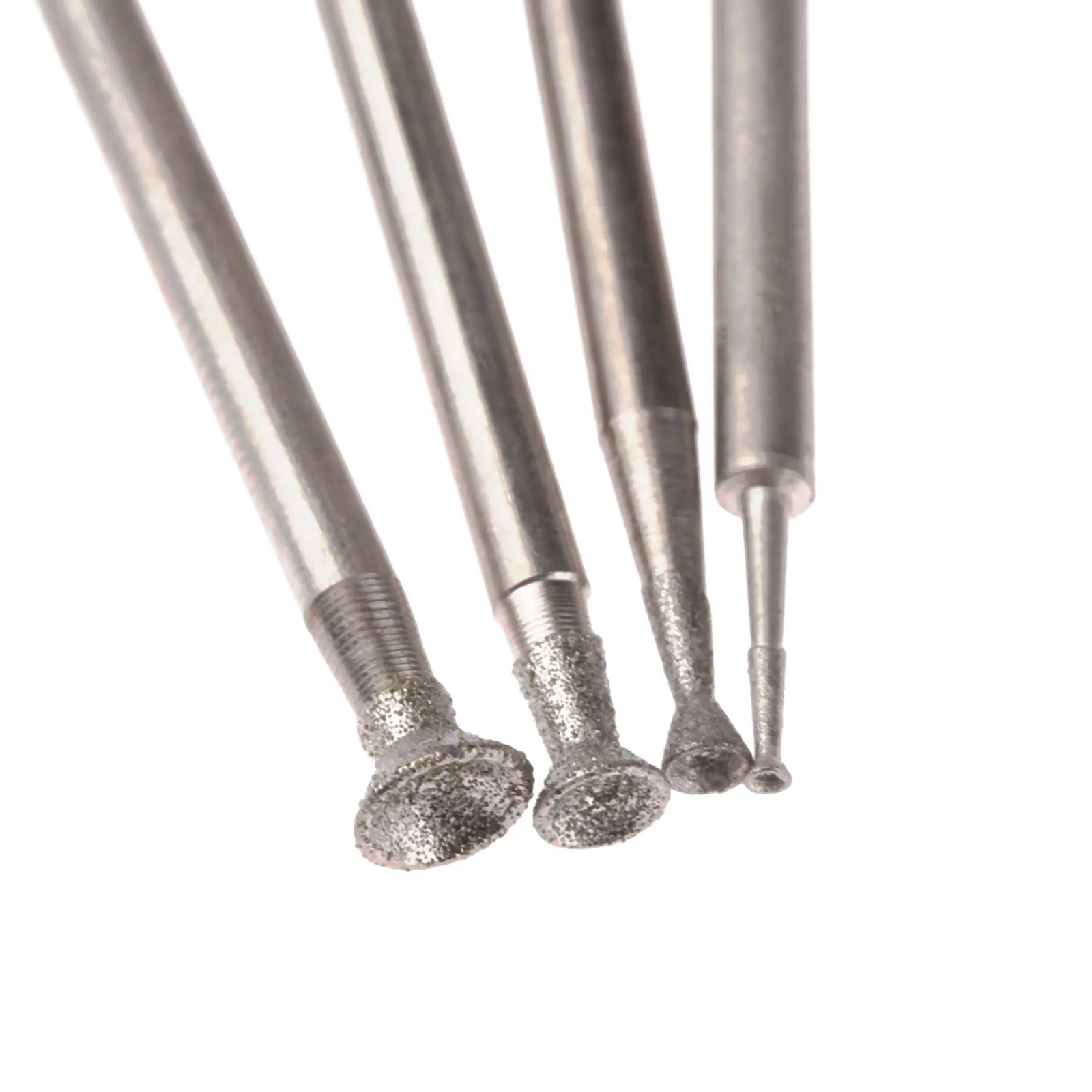 7Pcs 2.35 millimetri Shank 1-8 millimetri Diamante di Rettifica Testa Montata Punti Sferica Concava Giada Intagliare Frese per dremel Utensile Rotante