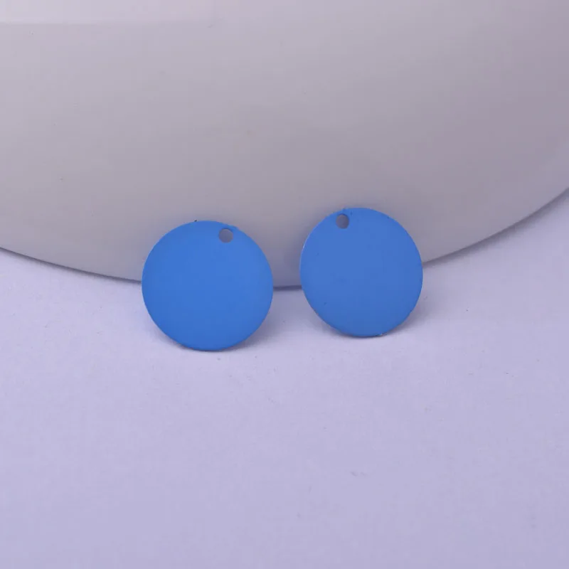 100 Stück AC10604 12mm runde Messinganhänger, glatte, mehrfarbige Accessoires, Anhänger für Ohrringe, Schmuckherstellung – Detail 15
