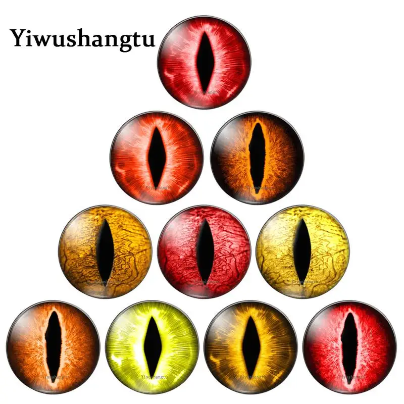 

Glass animal Eyes dragon horse cat eyes pairs or mixed 12mm/20mm/25mm Round photo glass cabochon demo flat back Making findings