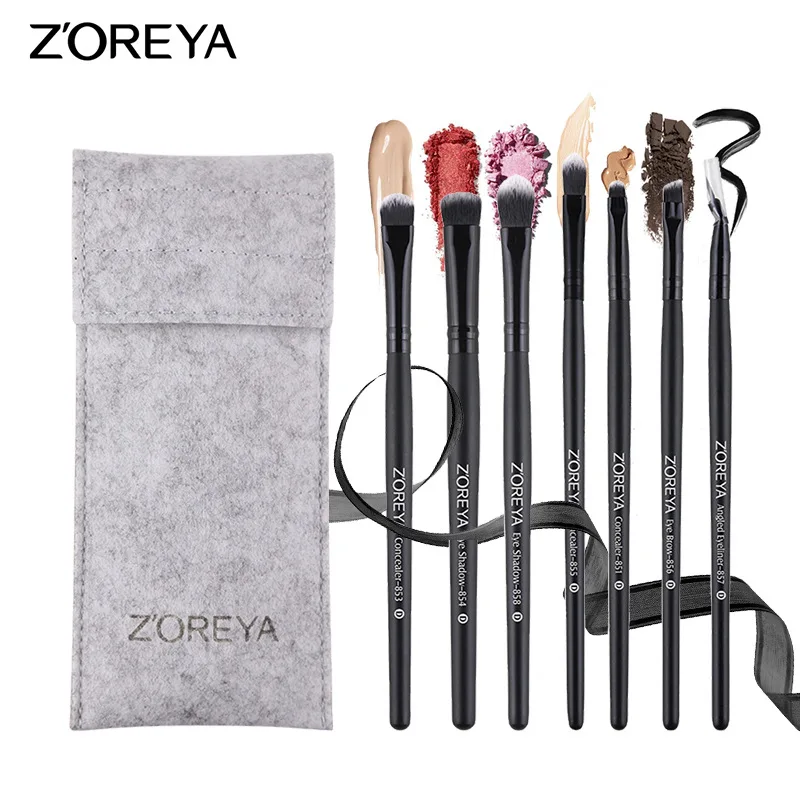 Cross Border Hot Selling ZOREYA7 Branch Black Classic Eye Makeup Brush Set Artificial Fiber Beauty Tool ZZ7