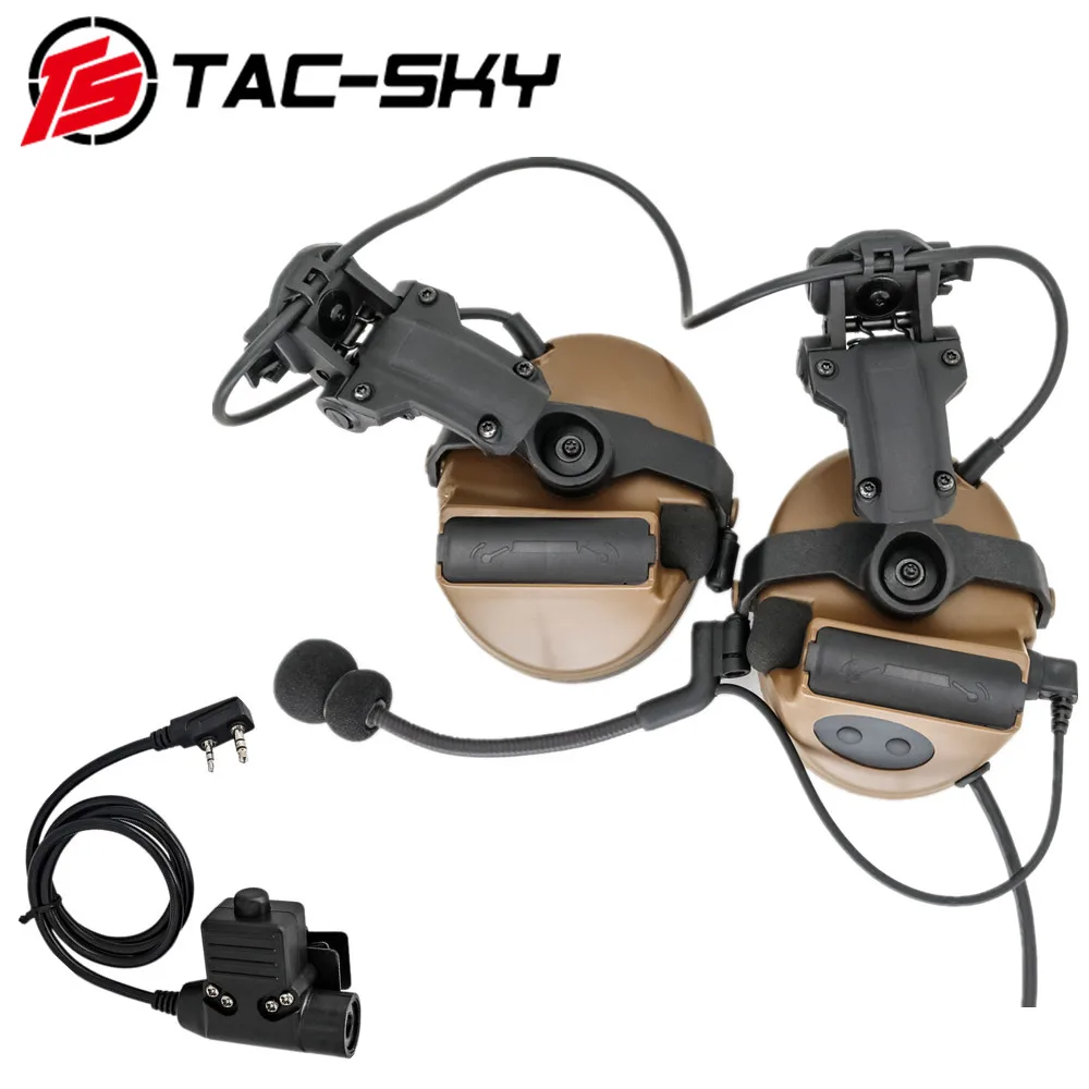 tac sky tatico comtac ii eletronico com cancelamento de ruido captador protecao auditiva capacete arco pista suporte versao comtac fone de ouvido 01