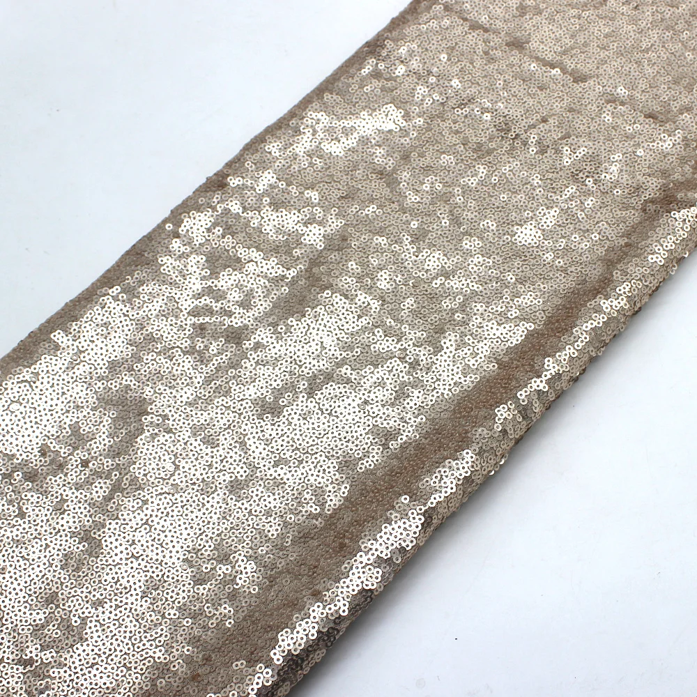 1 MeterSequined Lace Fabrics For Dress Champagne Gold Matte Dull Color Allover Embroidered Fabric Sequins Table Cloth 132cm