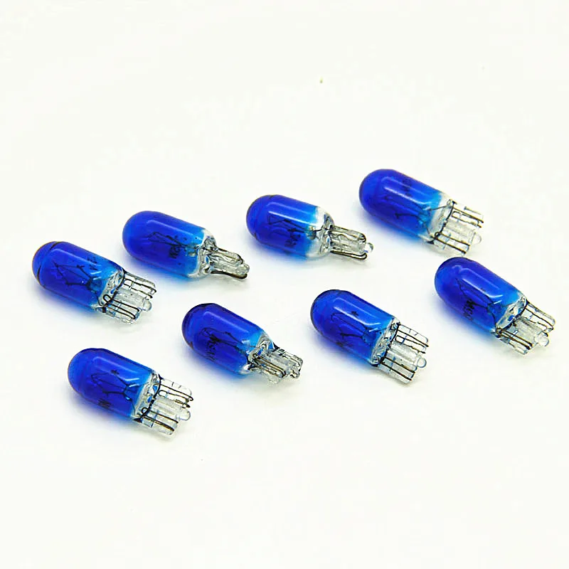 100pcs T10 W5W 501 194 BLUE CLEAR Glass Car Signal Lamp 12V5W Auto Miniature Bulb W2.1x9.5d Wedge Single Filament - Image 5