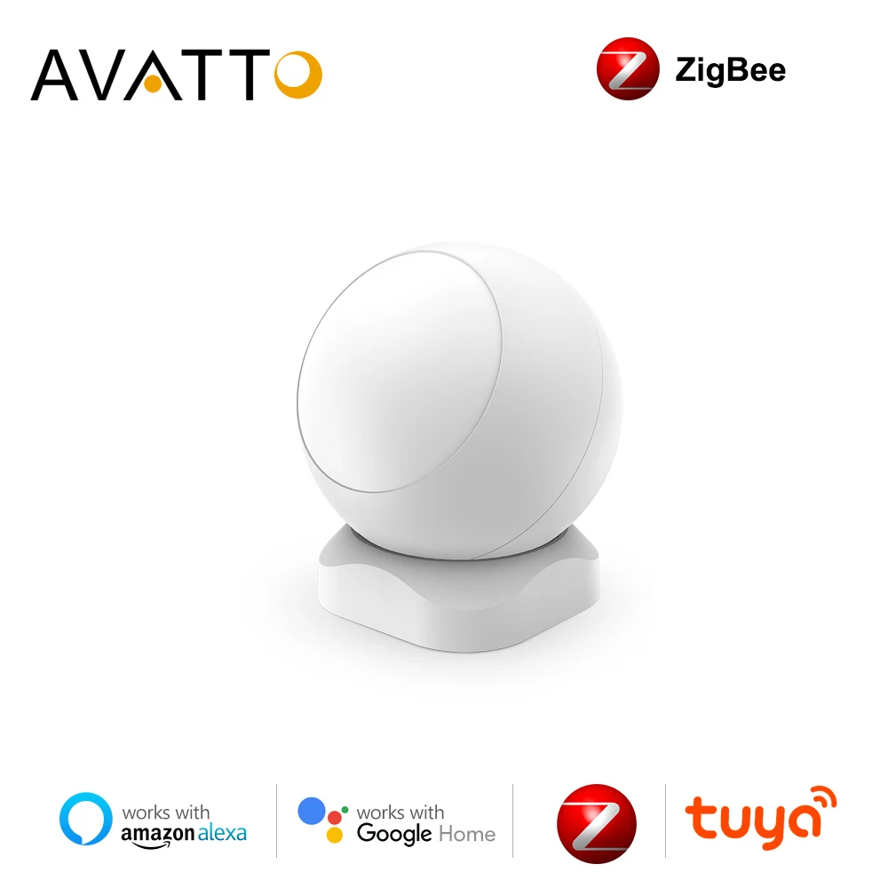 

AVATTO Zigbee PIR Motion Sensor ,Tuya Wireless Infrared Detector Security Burglar Alarm Sensor，APP Control with Tuya Gateway