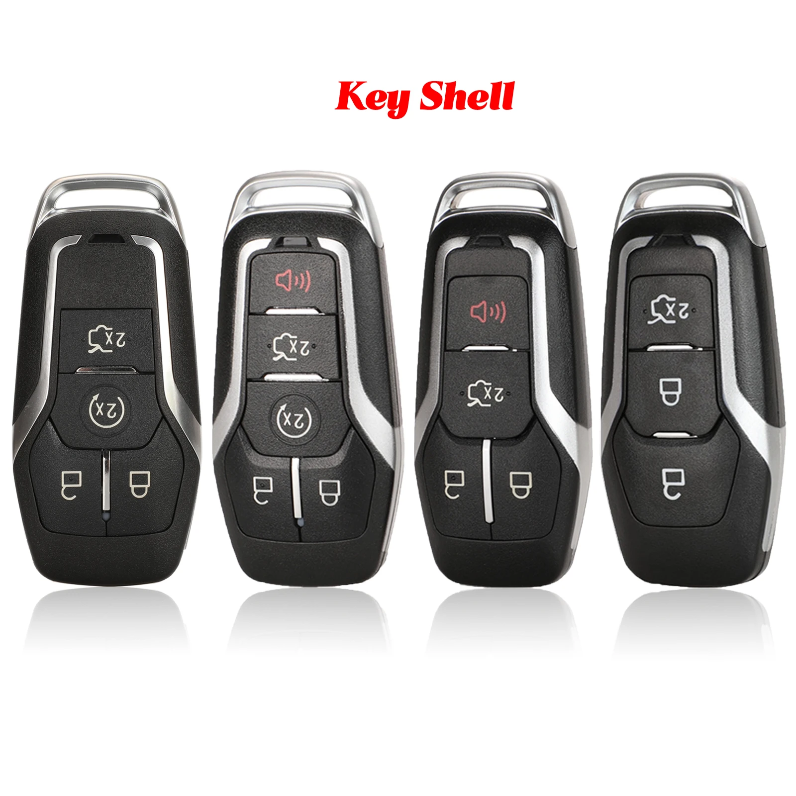 Jingyuqin 3/4/5 Buttons Smart Remote Key Case For Ford Mustang Edge Explorer Fusion Mondeo Kuka Car Shell Fob Uncut Blade