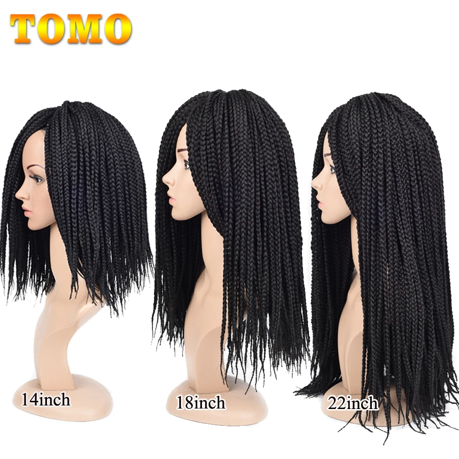 TOMO 3X Box Zöpfe Häkeln Haar 14 18 22 Inch Ombre Farbe Synthetische Handgemachte Flechten Haar Extensions Für Schwarze Frauen 22 wurzeln