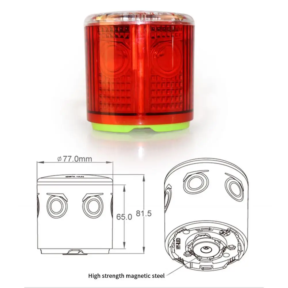 Solar LED Emergency Light Strong Magnetic Solar Powered Warning Lights Beacon Light Traffic Alarm Lights Tower Crane Lamp