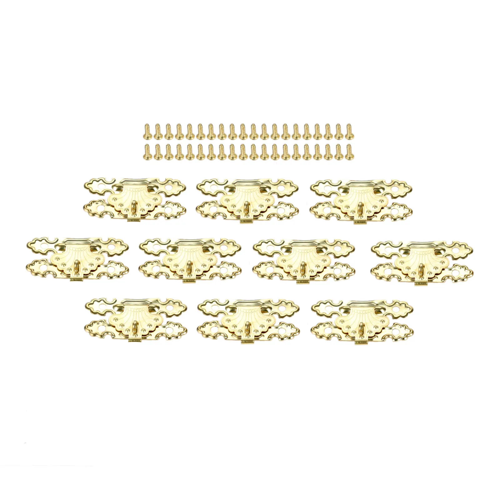 10x Durable 41*24mm Jewelry Box Padlock Hasp Locks Wooden Wine Gift Box Latch Clasps Buckle 41*24mm Gold Furniture Hardware