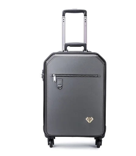 

PU leather 24 Inch Spinner Suitcase Men Travel Rolling Luggage Suitcase Business Travel Trolley baggage bag Trolley Bags wheels