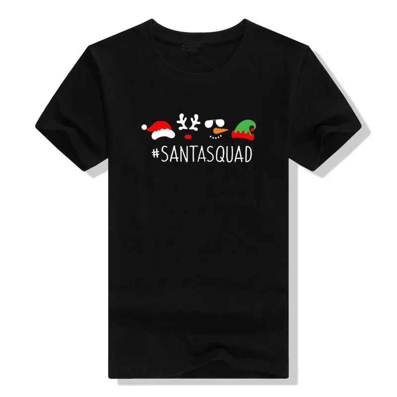 

Christmas T-Shirt Women Santa Squad Shirt Cute Short Sleeve Graphics Shirt Xmas Tee Tops