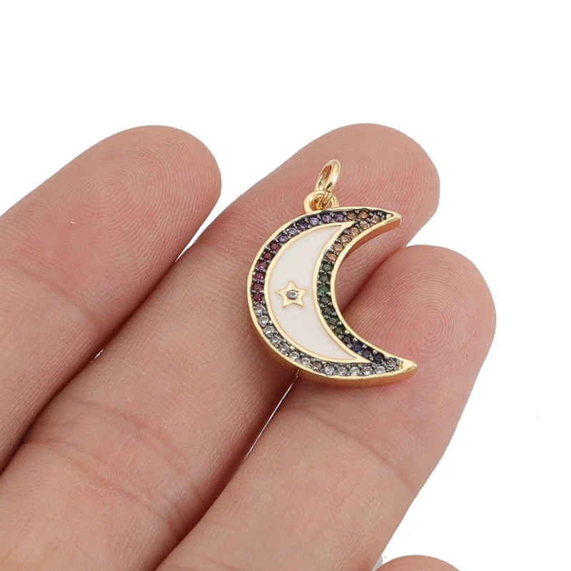 

1Pcs Multicolor Moon Charms Moon Star Pendant For DIY Jewelry Making Earrings Necklace Bracelet DIY Make Gold Copper