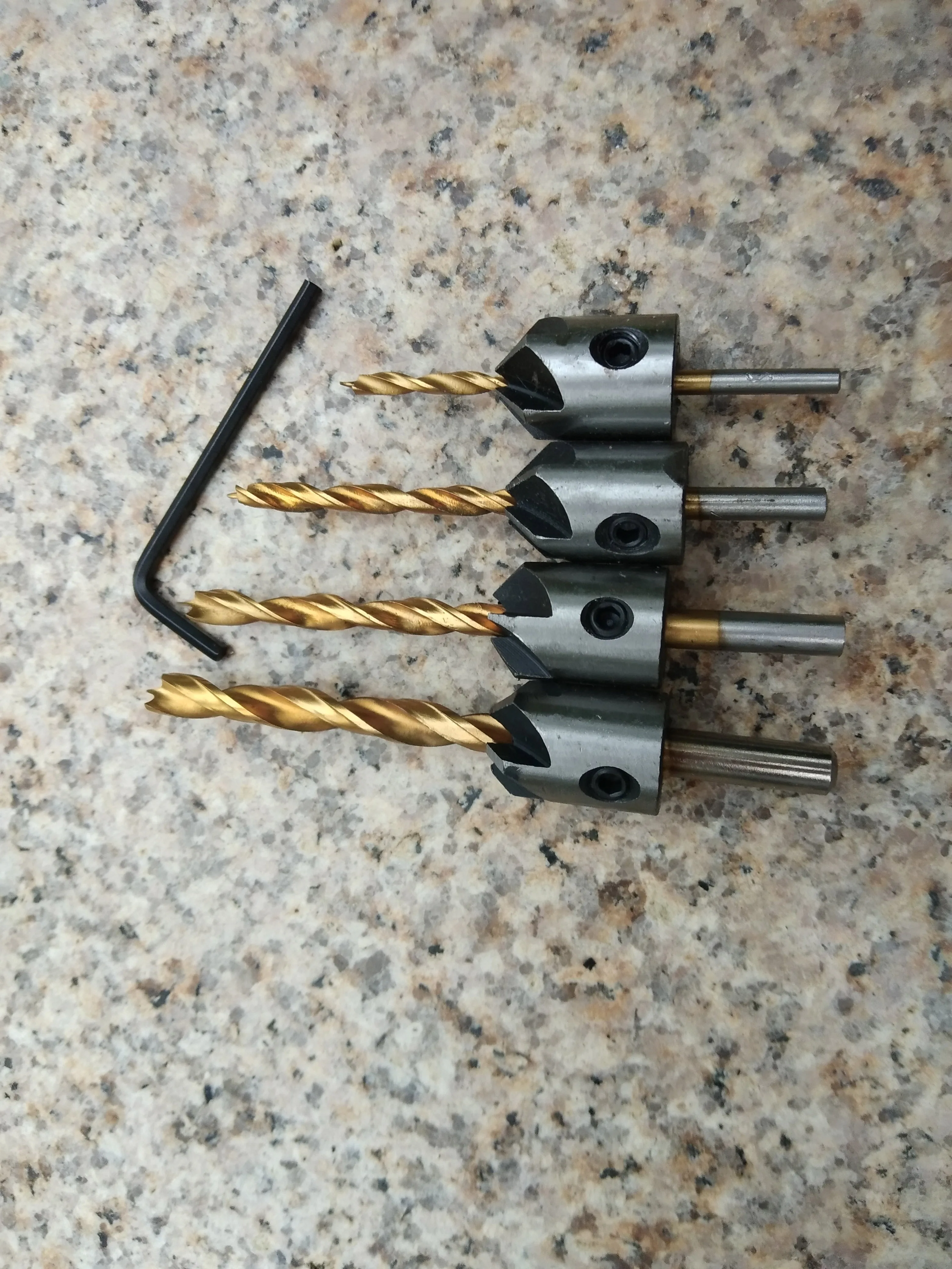 Titanium plated 4pcs/7pcs Useful HSS Woodworking Countersink Drill Bit Set Drill Press Set Chamfer Reamer Woodworking Tools