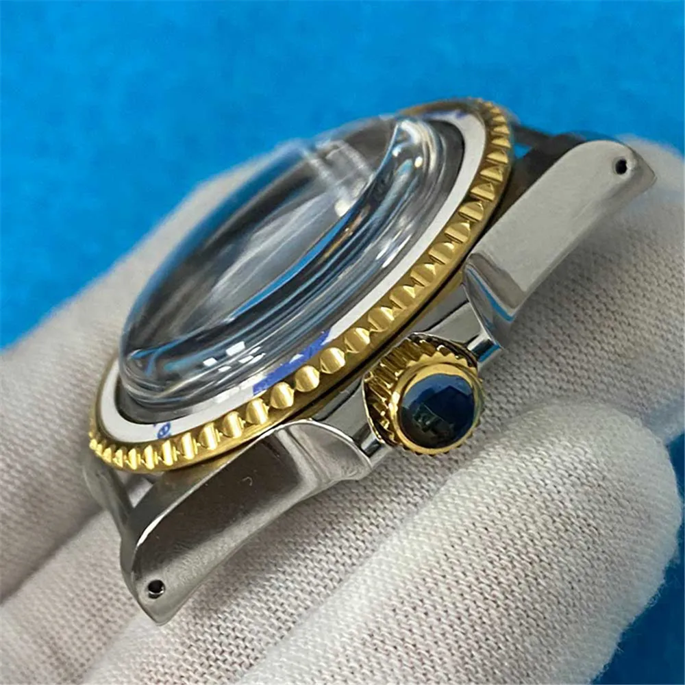 Caja de reloj Retro, carcasa inferior de acero inoxidable de 39,5 MM, bisel GMT para movimiento mecánico de reloj NH35 NH36