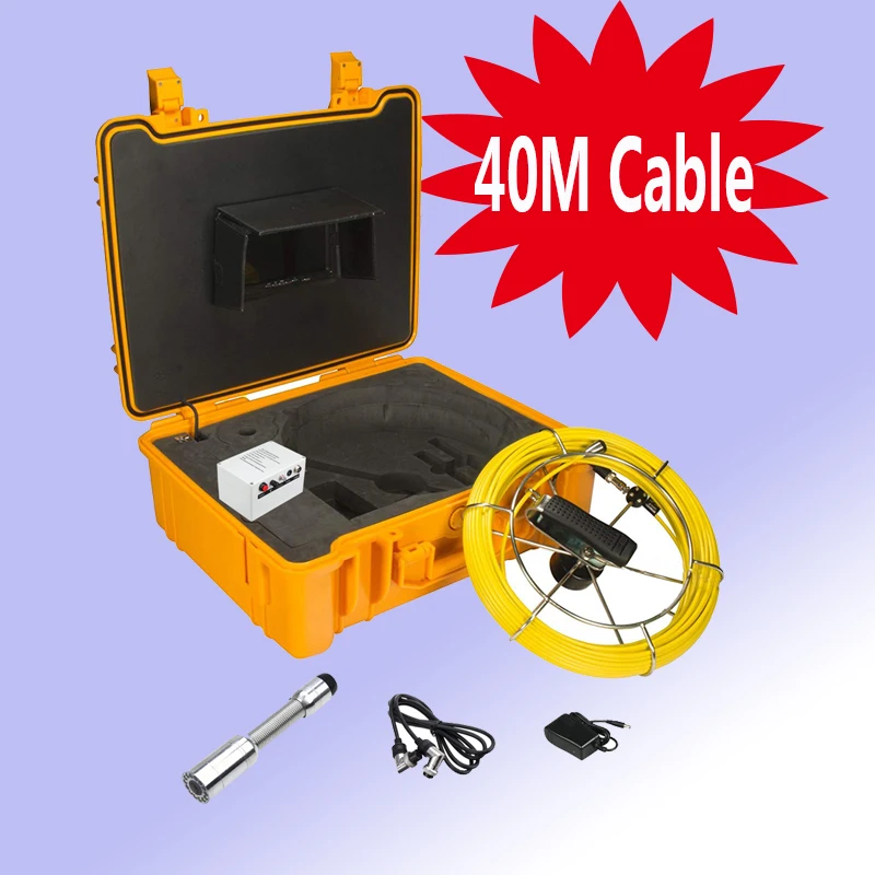 

40M Cable IP68 Waterproof Underwater Pipe Sewer Clean Endoscope Inspection Camera Equipment With DVR 23MM Lens