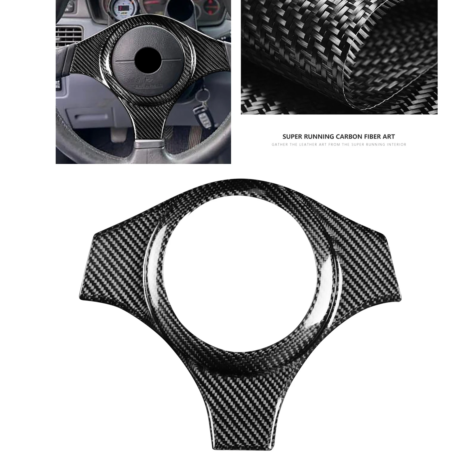 For Mitsubishi Lancer EVO 7 8 9TH Steering Wheel Cover Trim Paddle Panel Frame Real Carbon Fiber Cruise Board Sticker Decorative