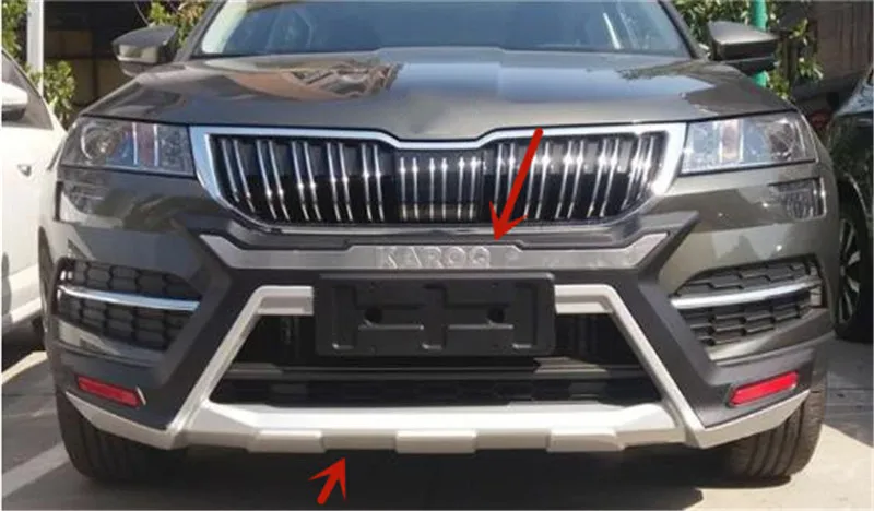 For Skoda KAROQ 2017-2021 High-quality ABS Engineering Plastics Front and rear bumpers Scratch protection car accessories