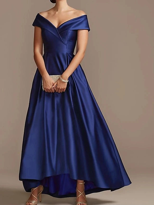 Navy Blue Mother of the Bride Dress 2024 Elegant Off Shoulder Groom Party Gows Plus Size Vestidos Feast