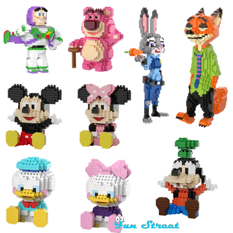 3D Disney Nick Judy Micro Blocks Toy Story Buzz Lightyear Lotso Model Building Blocks Mini Bricks For Kids Christmas Toys