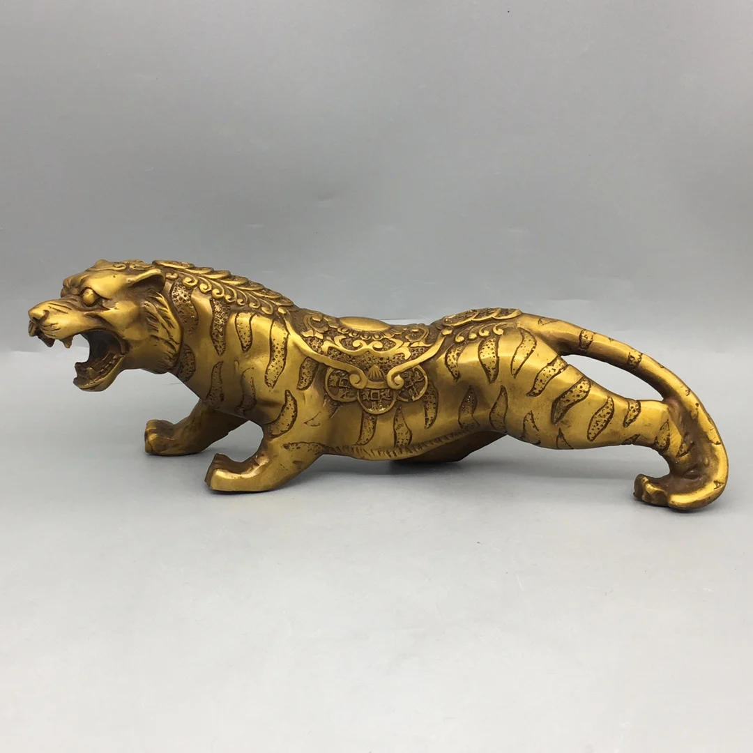 Bronze Sculpture Brass Money Tiger Zodiac Tiger Ornaments Home Office Desk Decoration Figurine Figurine Tiger Living Room Home