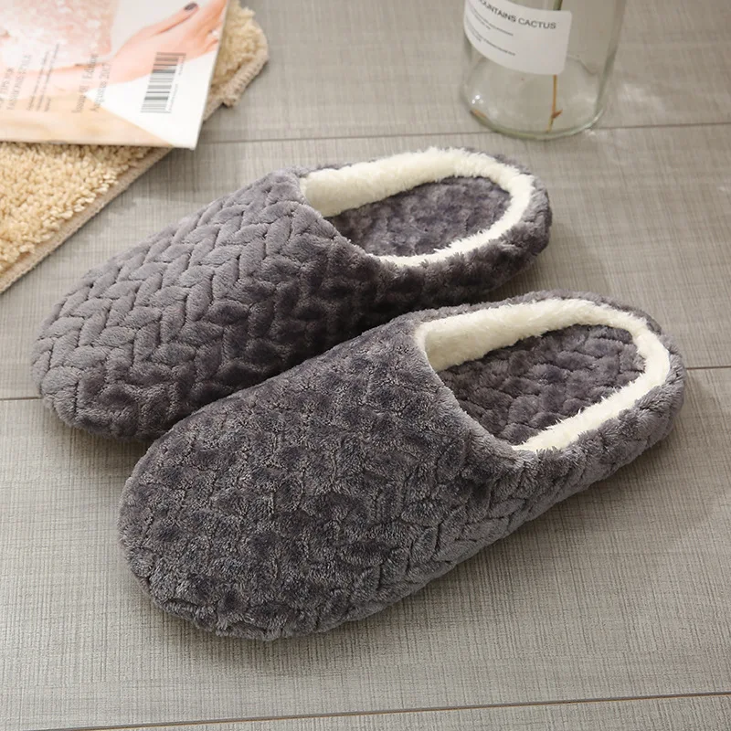 Women Indoor Slippers Warm Plush Home Slipper Autumn Winter Shoes Woman House Flat Floor Soft Silent Slides for Bedroom