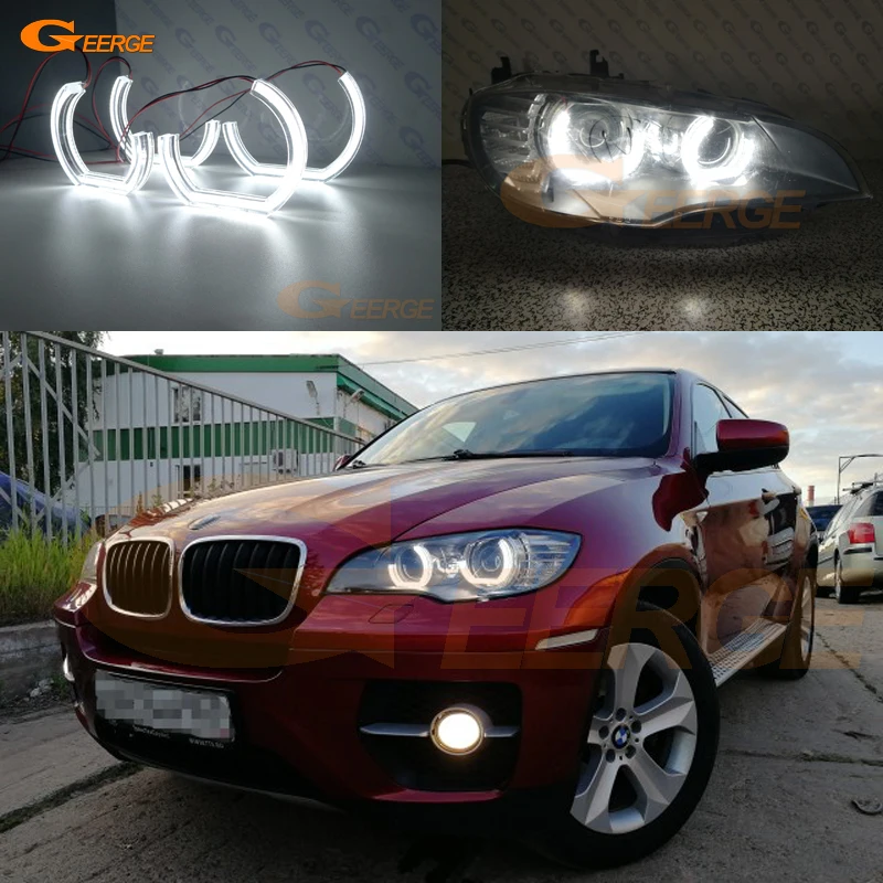 For BMW X6 E71 E72 X6M X5 E70 X5M 2008-2014 Excellent Ultra Bright DTM M4 Style Led Angel Eyes Kit Halo Rings DRL