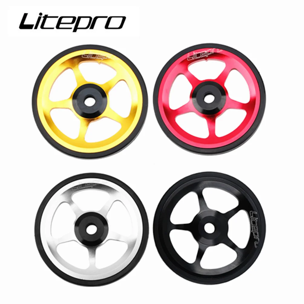 Litepro rower składany Easy Wheel dla Brompton stop aluminium CNC Easywheel Ultralight uszczelnione łożysko koła pchające części rowerowe