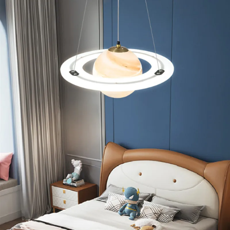 Nordic pendant light Designer globe pendant light Planet Children Room Glass Ball Creative Reading Indoor Decor boys room light