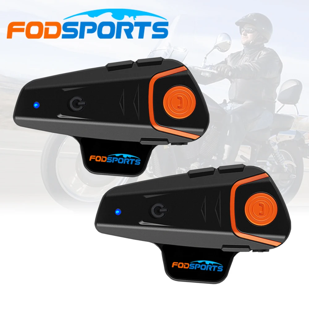 FodSports BT-S2 Pro Waterproof Interphone 1000M Motocycle Bluetooth Helmet Headset Intercom moto Intercomunicador with FM Radio