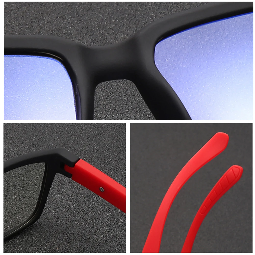 VIVIBEE Matte TR90 Blue Light Blocking Glasses Men 2024 Office Computer Anti Ray Women Gaming Square Eyeglasses Light Red Frame