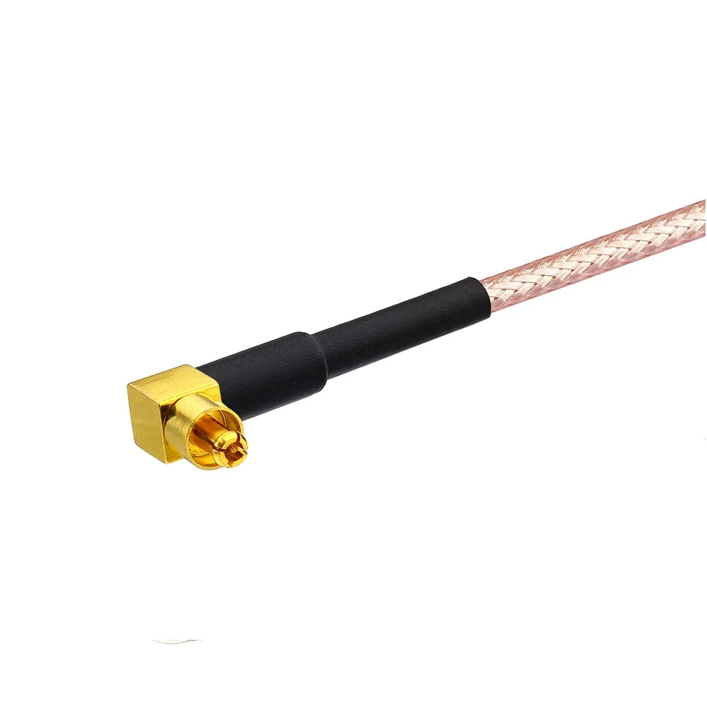 Eightwood MC-Card Plug Male Right Angle to mini UHF Male Straight Pigtail RG316 Coaxial Cable for Option Wireless 15cm