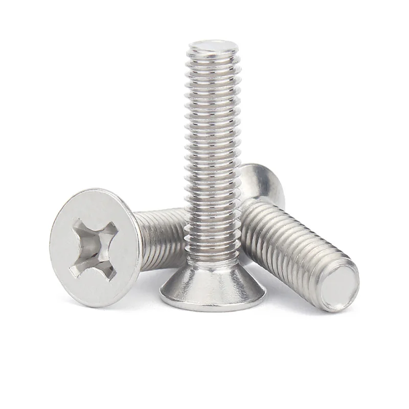 50pcs UNF 00#-90 0#-80 US Fine Thread 304 A2-70 Stainless Steel Cross Recess Phillips Flat Countersunk Head Screw Bolt L=2-12mm