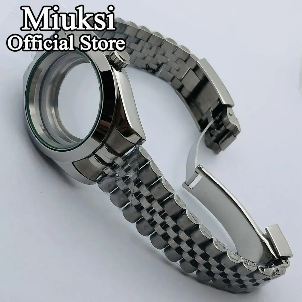 Miuksi 36mm/40mm sapphire glass silver watch case fit NH35 NH36 ETA2824 2836 Mingzhu DG2813 3804 Miyota8205 8215 PT5000 movement