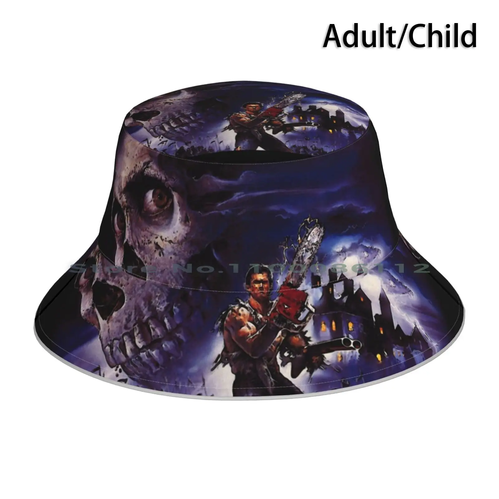 Evil Dead-Army Of Darkness Bucket Hat Sun Cap Evil Dead Army Of Darkness Ash Horror Movie Chainsaw Skull Bruce Campbell Face