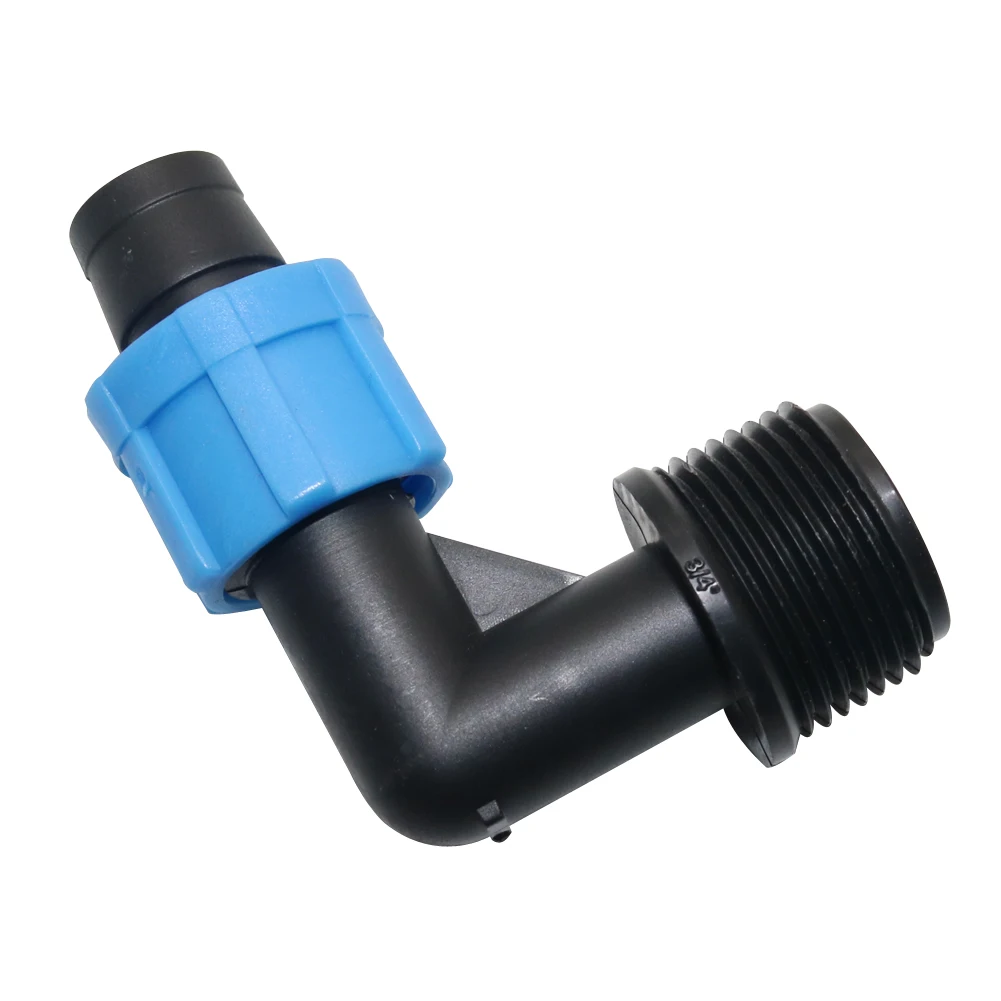 16mm Drip Tape Connectors repair connector Agricultural Water Saving Irrigation Hose Joint 90 Degree Elbow Pipe Connector 2Pcs