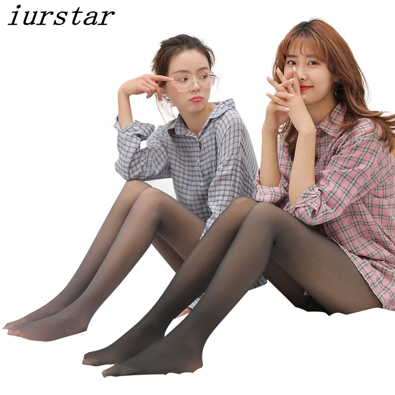 

iurstar Tights Women Velvet Spring Autumn Monolayer Through Thigh Pantyhose Thick Tights Fashion Stewardess Tight