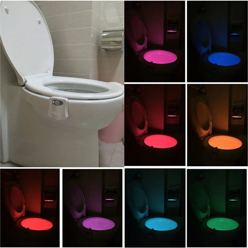 Pir Motion Sensor Seat Night Light 16colors Waterproof Backlight For Bowl Led Luminaria Lamp Wc Toilet Light