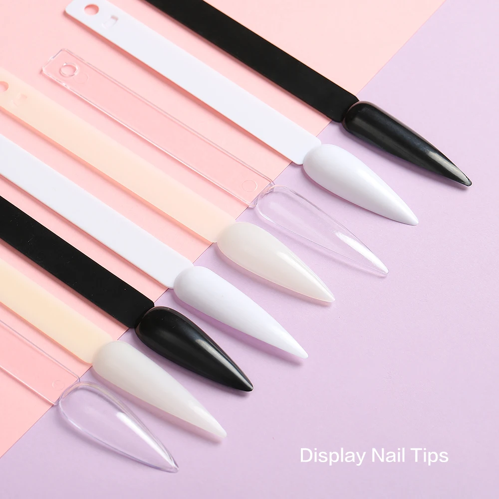 Stiletto Nail Swatch Sticks Gel Polish Display Board Fan Shape Art False Tips Color Card Detachable Practice Show