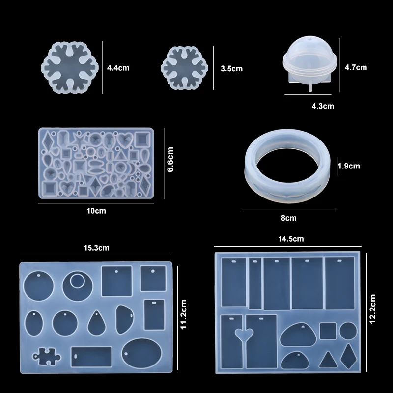A SET Epoxy Resin Mold Kits Silicone Epoxy Mold Set Jewelry Casting Tools Earring Findings for Epoxy Jewelry Making Supplies DIY