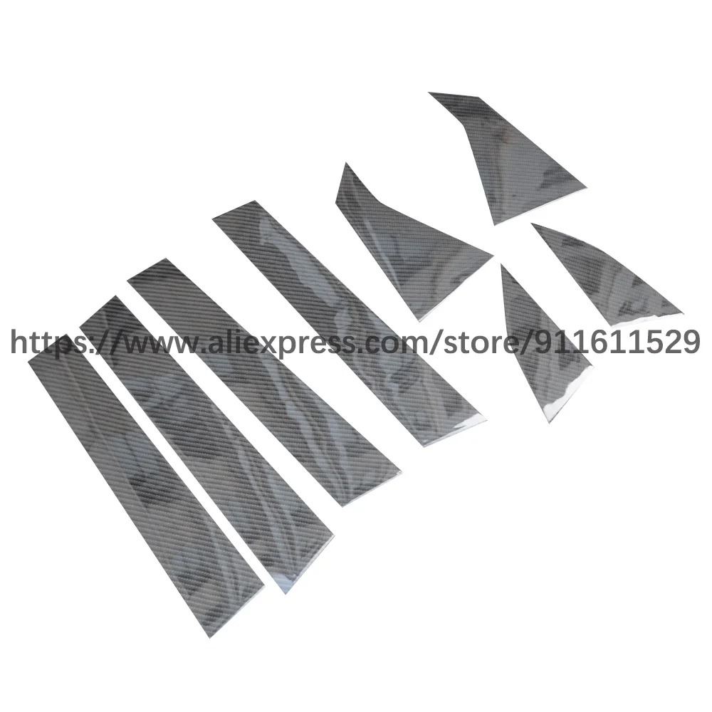 Real Carbon fiber Window Pillar Posts Trims BC Column Stickers For Honda Civic FK7 FK8 5D HATCHBACH 2016 - 2020