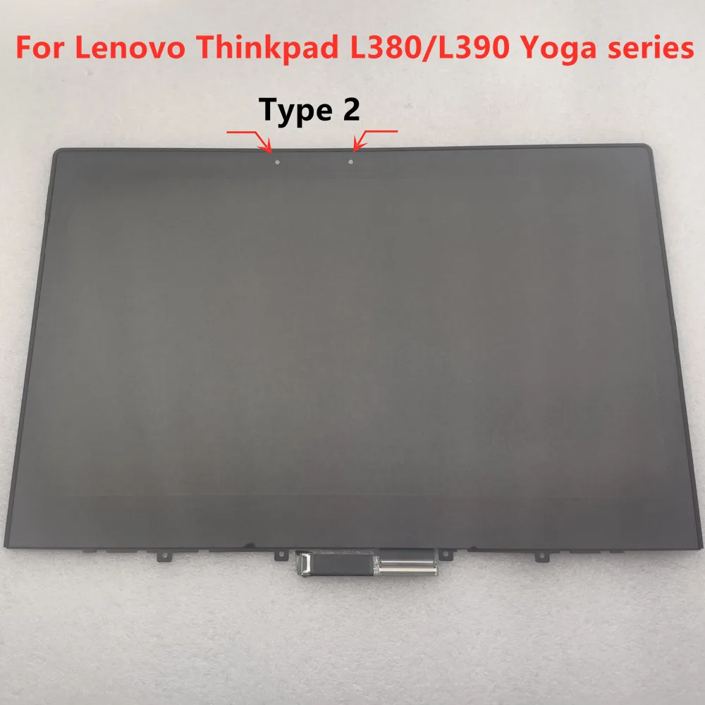 13.3 Inch FHD LP133WF4 SPA5 NV133FHM-N5A M133NWF4 R3 LCD Screen Display Assembly With Frame For Lenovo Thinkpad L380 L390 Yoga