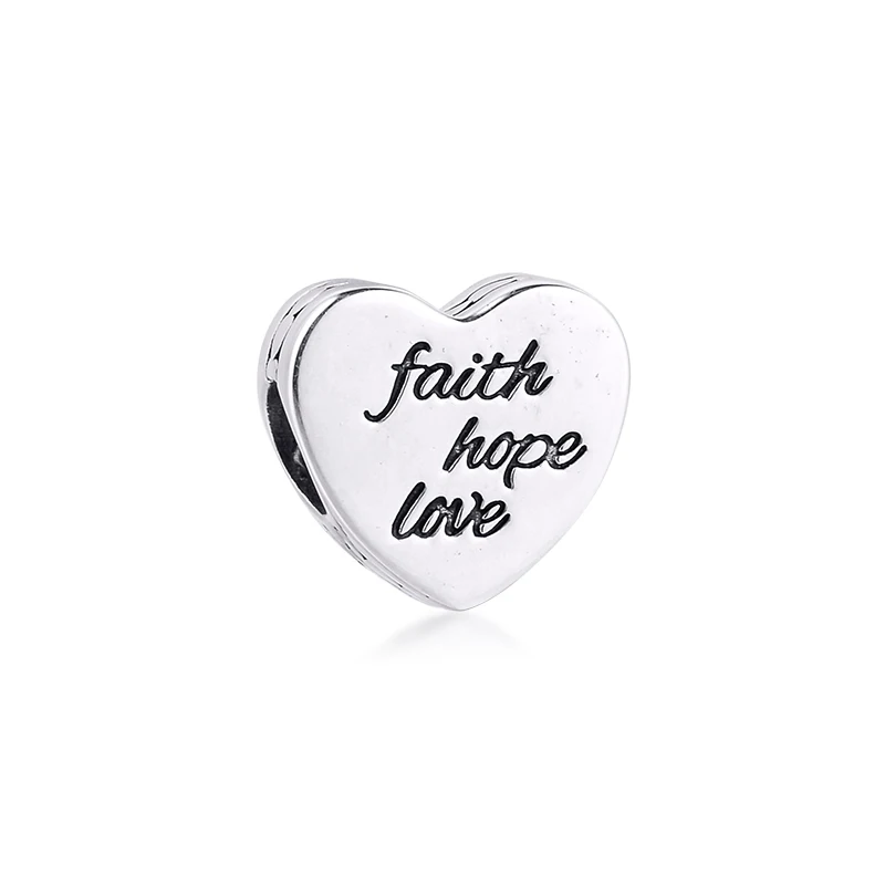 

Fits For CKK Charms Bracelets Faith Hope Love Beads with Black Enamel 100% 925 Sterling-Silver-Jewelry Free Shipping