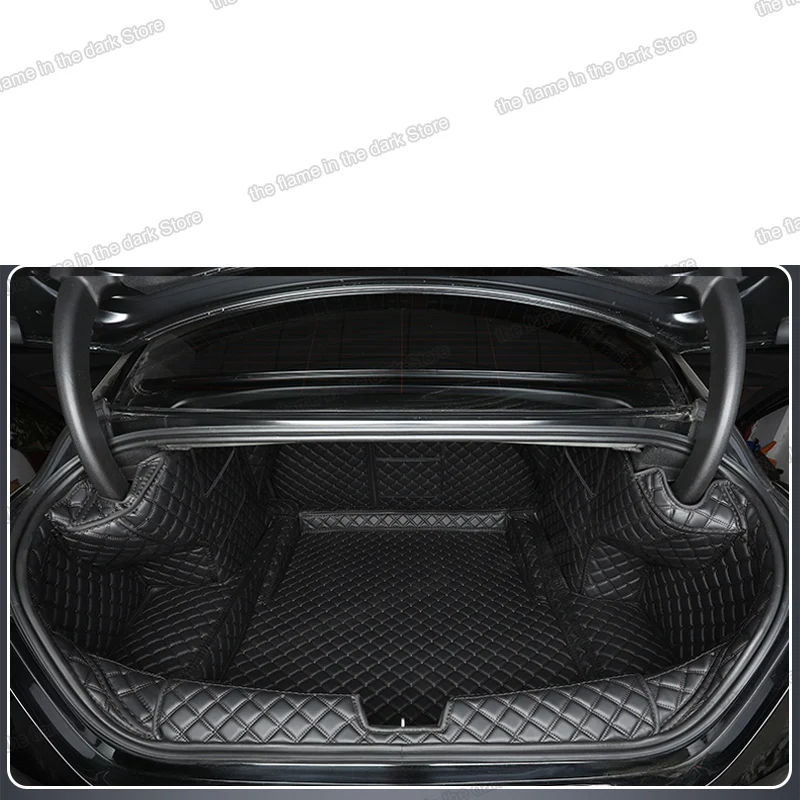 

leather car trunk mat for cadillac ct4 2021 2022 2020 cargo liner boot rear auto boot accessories interior styling cushion