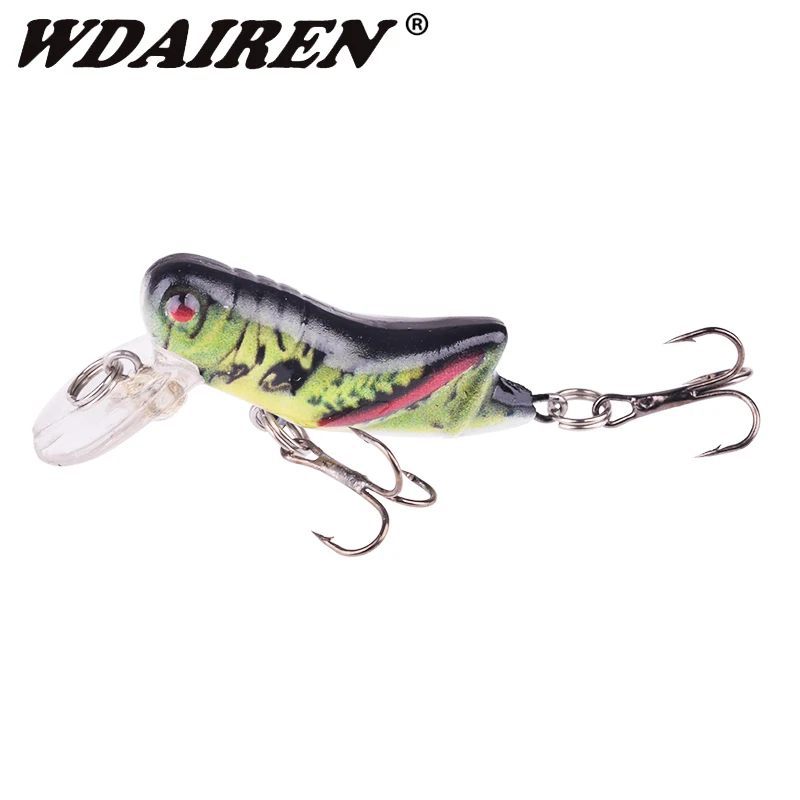 1PCS Grasshopper Fishing Lures 4.5cm 3.5g Floating Minnow Wobbler Lifelike Fly Insect Artificial Hard Bait Bass Pesca Swimbait